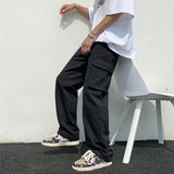 Men's Loose Fit Long White Cargo Pants - White - Cargo Pants - XXXL - Polyester Denim - image 24