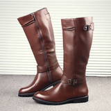 Women's Leatherr British Style Riding Boots - Brown - 46 B - PU Leather - image 9
