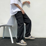 Men's Loose Fit Long White Cargo Pants - White - Cargo Pants - XXXL - Polyester Denim - image 33