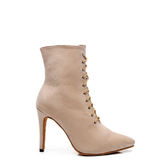 Women's Lace-up Suede Dress Boots - Beige - 1 / Suede 10.0cm Heels - 44 B - PU Suede Leather - image 28