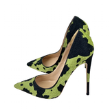 Women's High Animal Print Stilettos Flock - Green - 1 / 12cm / Stilettos - 42 B - PU Suede Leather - image 2