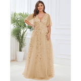 Women's Long Sequin Lace Formal Dress - Green - Gown - 26 - Polyester/Chiffon/Tulle - image 28