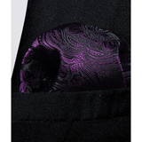 Funki Buys | Neckties | Men's 3 Pcs Dark Purple Paisley Tie Set
