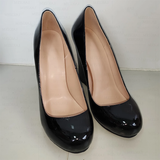 Women's Platform Wedge Patent Pumps - Black - Wedge Shoes - 4 B - PU Patent Leather - image 3
