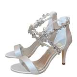Women's Crystal Satin Wedding Sandals - Red - Dress Shoes - 11 B - PU Leather - image 2