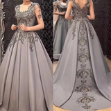 Women's Luxury Custom Ball Gown - Grey - Ball Gown - 20W - Satin - image 16
