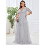 Women's Long Sequin Lace Formal Dress - Green - Gown - 26 - Polyester/Chiffon/Tulle - image 31