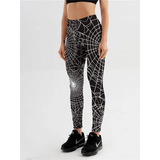 Women's Fitness Leggings Skull, Web, Swirl - Red - Lgs-3896 / Skulls - XXL - Spandex - image 11