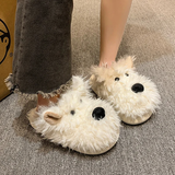 Women's Cute Shaggy Dog Slippers - Beige - Dog Slippers - 36-37 - Plush - image 5
