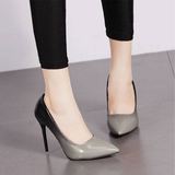 Women's Gradient Two Toned High Heels - Gray - 1 / 10cm Heels - 9 B - PU Leather - image 26