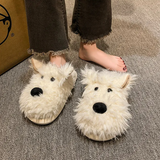 Women's Cute Shaggy Dog Slippers - Beige - Dog Slippers - 36-37 - Plush - image 7