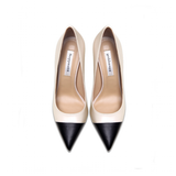 Women's Genuine Leather Fashion High Heels - Beige/Black - 1 / Suede / 12cm / Stilettos - 46 B - Genuine Leather - image 8
