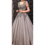 Women's Luxury Custom Ball Gown - Grey - Ball Gown - 20W - Satin - image 6