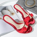 Women's Satin Bow Low Heel Bridal Slides - Beige - 8.5cm - 43(26.5cm) - Satin - image 9