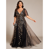 Women's Long Sequin Lace Formal Dress - Green - Gown - 26 - Polyester/Chiffon/Tulle - image 6