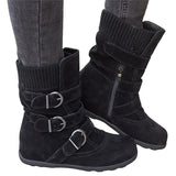 Funki Buys | Boots | Women's Buckled Suede Snow Ankle Boots - Gray : Suede Ankle Boot / 43 B / PU Suede Leather - image 3