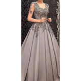 Women's Luxury Custom Ball Gown - Grey - Ball Gown - 20W - Satin - image 4