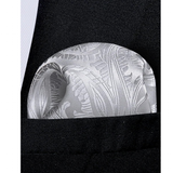 Funki Buys | Neckties | Men's 3 Pcs Silver Gray Paisley Tie Set