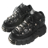 Women's Gothic Punk Platform Sneakers - Black - 1 /  No Plush / Punk Shoes - 44 B - PU Leather - image 1