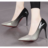 Women's Gradient Two Toned High Heels - Gray - 1 / 10cm Heels - 9 B - PU Leather - image 27