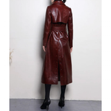 Women's Aligator Print Faux Leather Coat - Alligator Pattern - Black - 7XL - PU leather - image 8