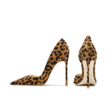 Women's Cut Out Leopard Stilettos - Leopard - 12cm - 43 B - Patent Leather - image 8