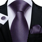 Funki Buys | Neckties | Men's 3 Pcs Purple Formal Silk Tie Set