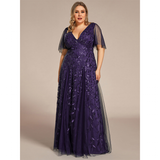Women's Long Sequin Lace Formal Dress - Green - Gown - 26 - Polyester/Chiffon/Tulle - image 5