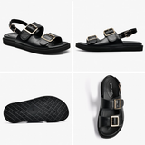 Women's Summer Leather Slide Sandals - Black - 1 - Flat Summer Slides - 9.5 B - Genuine Leather - image 18