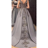 Women's Luxury Custom Ball Gown - Grey - Ball Gown - 20W - Satin - image 18