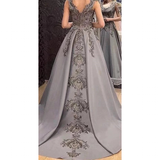 Women's Luxury Custom Ball Gown - Grey - Ball Gown - 20W - Satin - image 2