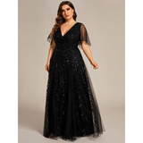 Women's Long Sequin Lace Formal Dress - Green - Gown - 26 - Polyester/Chiffon/Tulle - image 37