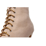 Women's Lace-up Suede Dress Boots - Beige - 1 / Suede 10.0cm Heels - 44 B - PU Suede Leather - image 24