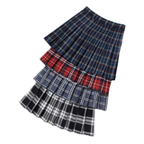 Women's Short Pleated Plaid Skirts A-line - Red - 888 / Plaid Mini Skirt - XXL - Polyester - image 1
