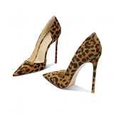 Women's Cut Out Leopard Stilettos - Leopard - Suede / 12cm - 43 B - Patent Leather - image 9