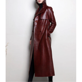 Women's Aligator Print Faux Leather Coat - Alligator Pattern - Black - 7XL - PU leather - image 15