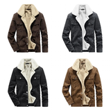Men's Corduroy Fleece Winter Jacket - Grey - Trucker Jacket - 4XL - Corduroy - image 35