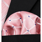 Funki Buys | Neckties | Men's 3 Pcs Pink Navy Geometric Tie Set