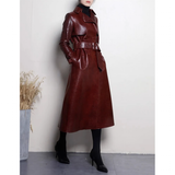 Women's Aligator Print Faux Leather Coat - Alligator Pattern - Black - 7XL - PU leather - image 9