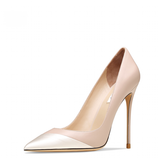 Women's Genuine Leather Fashion High Heels - White - 1 / 12cm / Matte / Stilettos - 46 B - Genuine Leather - image 39