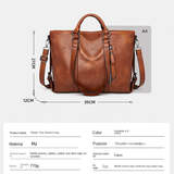 Handbags Women's Vintage Leather Bag - Light Red - Handbag - 29X12X27CM - PU Leather - image 12