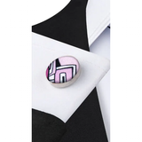 Funki Buys | Neckties | Men's 3 Pcs Pink Abstract Formal Tie Set