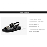 Women's Summer Leather Slide Sandals - Black - 1 - Flat Summer Slides - 9.5 B - Genuine Leather - image 20