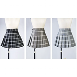 Women's Harajuku Preppy Plaid Mini Skirts - Grey - 8710-ZQ - Plaid Mini Skirt - XXXL - Polyester - image 13