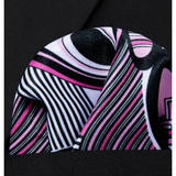 Funki Buys | Neckties | Men's 3 Pcs Pink Abstract Formal Tie Set