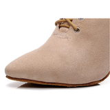 Women's Lace-up Suede Dress Boots - Beige - 1 / Suede 10.0cm Heels - 44 B - PU Suede Leather - image 22