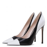 Women's Luxury Super High Fashion Heels - Black/Beige - 1 / Matte / 12cm / Stilettos - 46 B - PU Leather - image 28