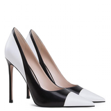 Women's Luxury Super High Fashion Heels - Black/Beige - 1 / Matte / 12cm / Stilettos - 46 B - PU Leather - image 31