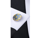 Funki Buys | Neckties | Men's 3 Pcs Gold Blue Floral Tie Set