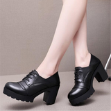 Women's Real Leather Mary Jane Platforms - Red - 3 / 10cm - 10.5 B - Genuine Leather - image 7